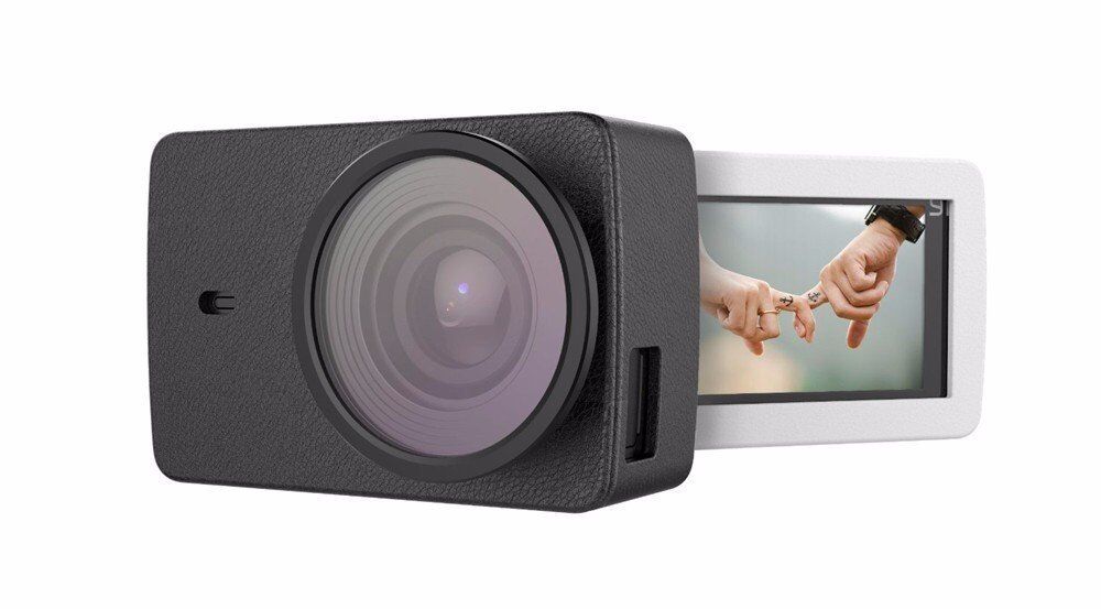 Кожаный чехол + УФ-защитная линза объектива для экшн-камеры Xiaomi Yi 2 4K Action Camera 