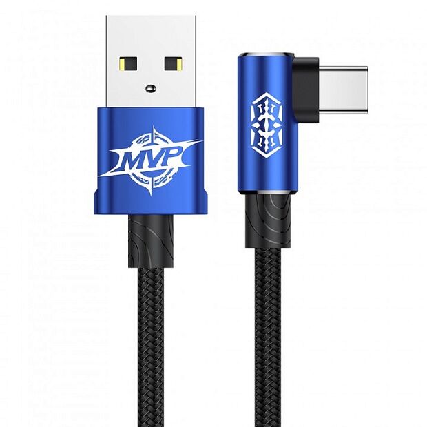Кабель Baseus MVP Elbow Type Cable USB For Type-C 2A 1m (Blue/Синий) 