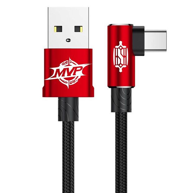 Кабель Baseus MVP Elbow Type Cable USB For Type-C 1.5A 2m (Red/Красный) - 1