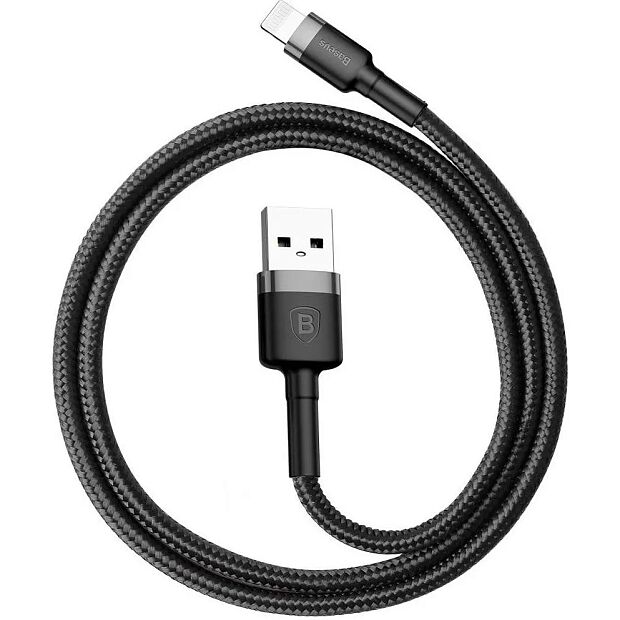 Кабель USB BASEUS Cafule CALKLF-CG1, USB - Lightning, 1.5А, 2 м, серыйчерный - 1