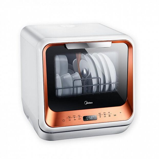 Посудомоечная машина Midea MCFD42900 OR MINI (Silvery Orange/Серебристый-Оранжевый) - 3