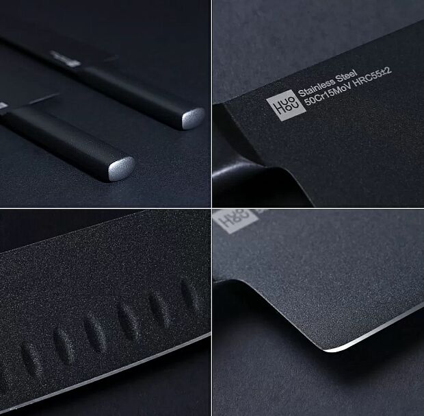 Набор ножей HuoHou Black Heat Knife Set (Black/Черный) : отзывы и обзоры - 9