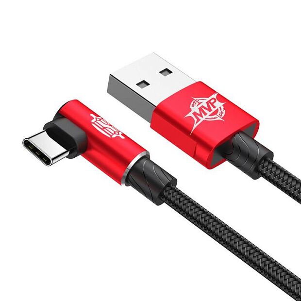 Кабель Baseus MVP Elbow Type Cable USB For Type-C 1.5A 2m (Red/Красный) - 3