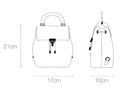 Сумка Vllicon Simple Lock Mini Backpack (Black/Черный) - 2