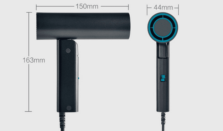 Габариты фена для волос Xiaomi Reepro Ultra Mini Hair Dryer 