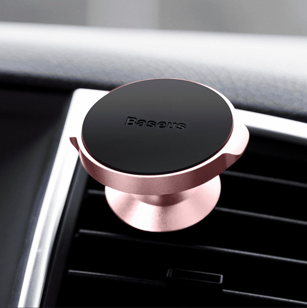 Держатель для смартфона Baseus Small Ears Series Magnetic Suction (Air Outlet) (Rose Gold/Розовый) - 7